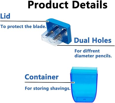 24Pcs Pencil Sharpener Manual, Small Dual Hole Pencil Sharpeners Bulk for School Office Home, Back to School Supplies
