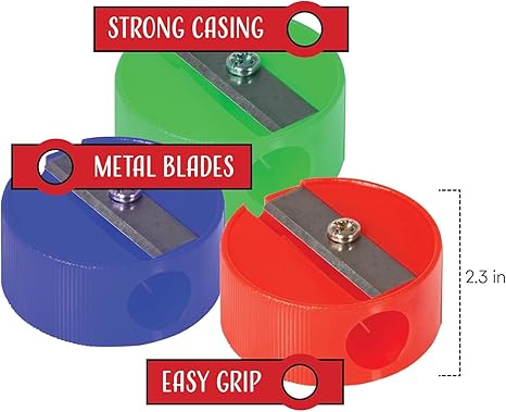 Pencil Sharpeners - Plastic Pencil Sharpener for Kids with Metal Blades - Portable and Colored Manual Pencil Sharpener - Back to School Essential - Bulk Pack of 120