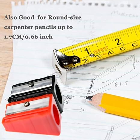 Pencil Sharpener Metal Blade Carpenter Pencil Sharpener Jumbo Crayon Sharpener,Hand held Sharpener,Woodworker Sharpeners Sharpening Golf Pencils 4-Pack