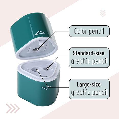 Pencil Sharpener for Colored Pencils, 3 Pack, 3 Hole, Pencil Sharpener Manual, Art, Jumbo, Artist, Back to School Supplies