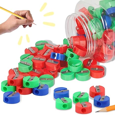 Pencil Sharpeners - Plastic Pencil Sharpener for Kids with Metal Blades - Portable and Colored Manual Pencil Sharpener - Back to School Essential - Bulk Pack of 120