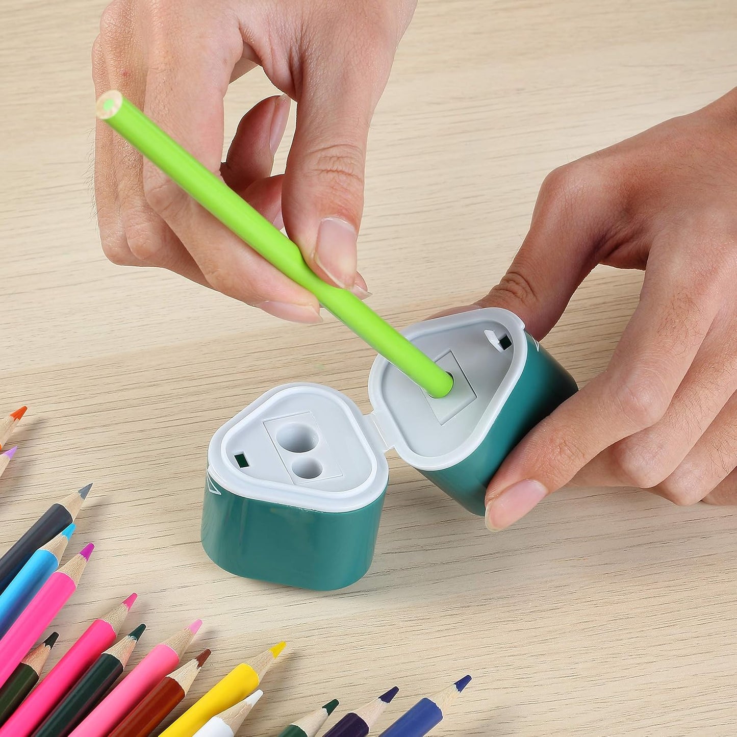 Pencil Sharpener for Colored Pencils, 3 Pack, 3 Hole, Pencil Sharpener Manual, Art, Jumbo, Artist, Back to School Supplies
