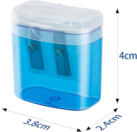 24 PCS 2 Holes Small Manual Pencil Sharpener with Lid,for Kids,School