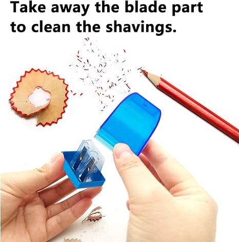 24Pcs Pencil Sharpener Manual, Small Dual Hole Pencil Sharpeners Bulk for School Office Home, Back to School Supplies