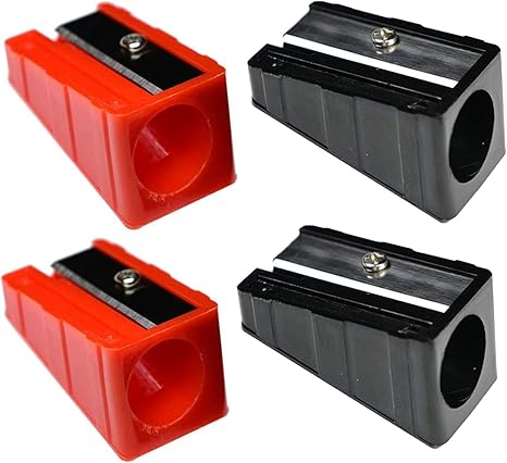 Pencil Sharpener Metal Blade Carpenter Pencil Sharpener Jumbo Crayon Sharpener,Hand held Sharpener,Woodworker Sharpeners Sharpening Golf Pencils 4-Pack