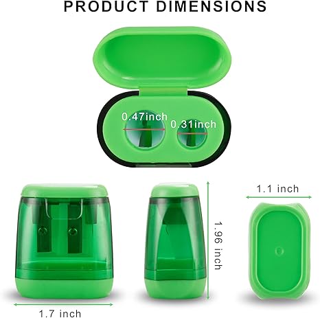 Pencil Sharpeners, 4 Pcs Pencil Sharpeners Manual,Dual Holes Compact Colored Handheld Pencil Sharpener for Kids with Lid Adults Students School Class Home Office (Covered)