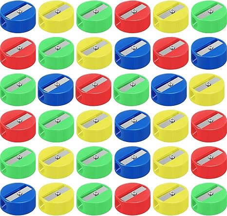 200 Pcs Pencil Sharpeners, Mini Round Manual Sharpeners Pocket Pencil Sharpener for Kids Adults Office School Supplies Goodie Bags and Gifts, Multicolor