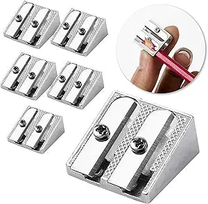 Handheld Metal Pencil Sharpener with 2 Holes, Pack of 6, Back to School Supplies